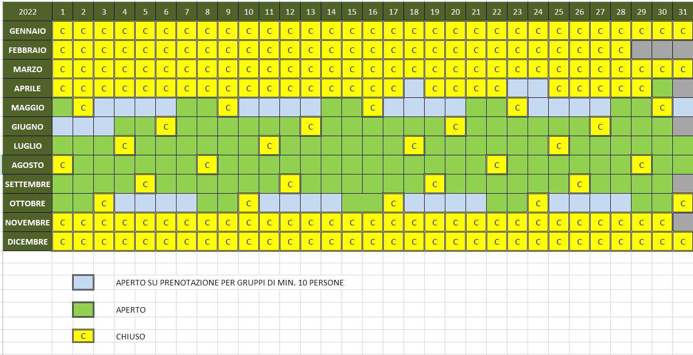 Calendario Apertura Parco degli Elfi