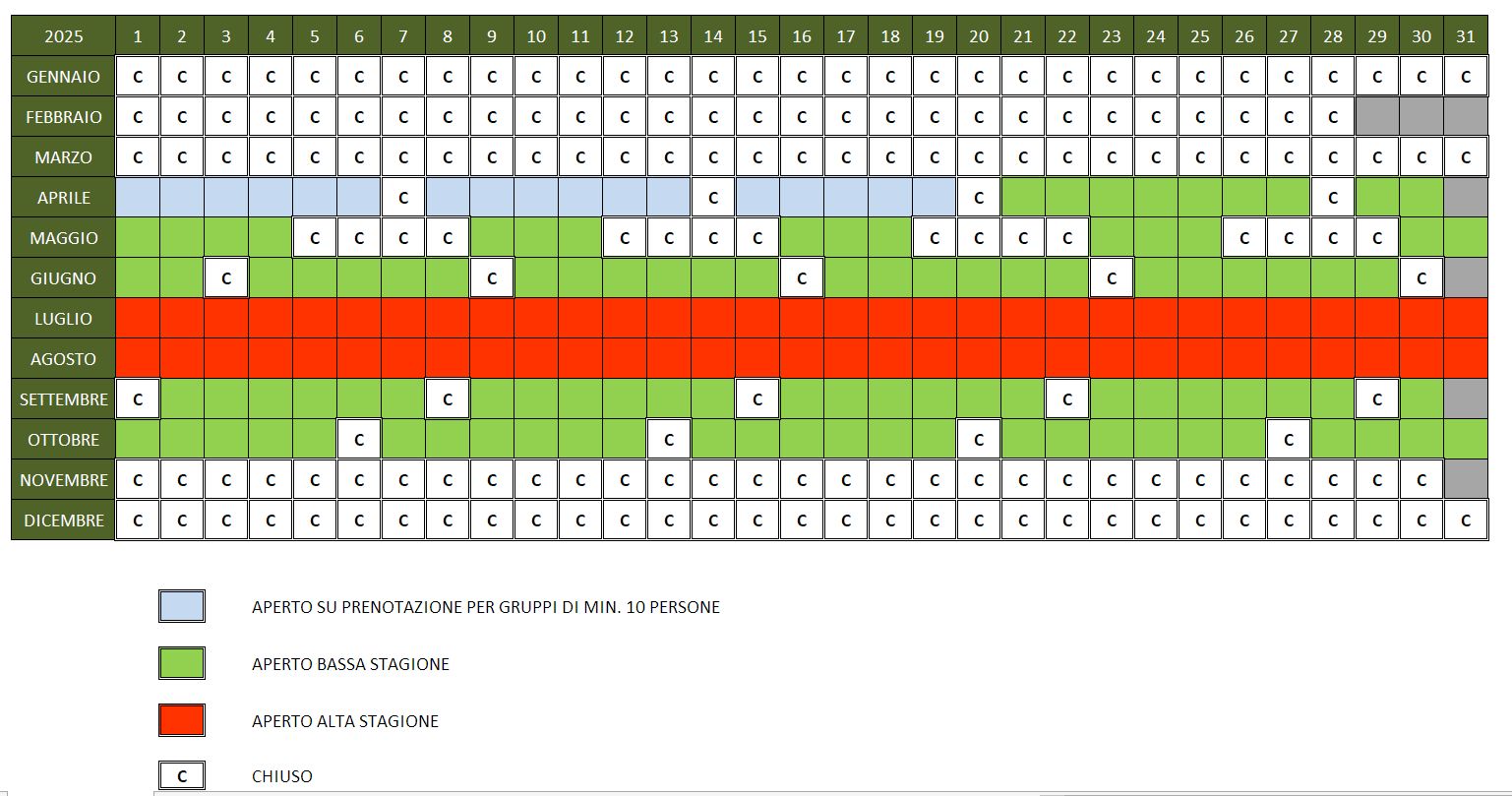 Calendario Apertura Parco degli Elfi